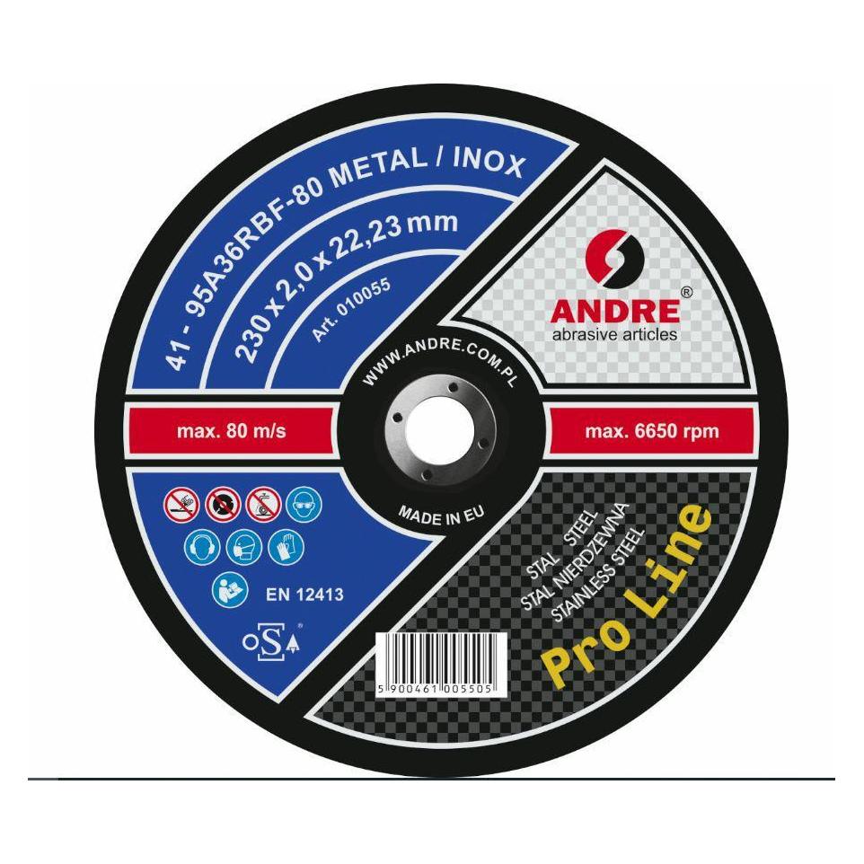 Andre Publishing Andre TARCZA DO METALU 230 x 2,0mm METAL/INOX PRO LINE 95A36RBF (46366679)