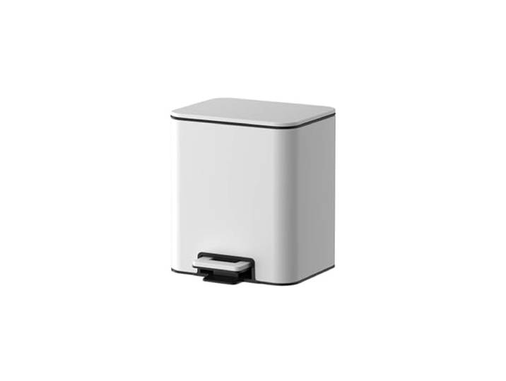 YUHANXINHESHE Haushalt Edelstahl Mülleimer Wohnzimmer Schlafzimmer Büro Altpapierkorb Mit Abdeckung(White,Large)