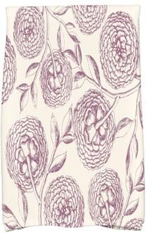 E by Design 18 x 30-inch Antique Flowers Floral Print Hand Towel
