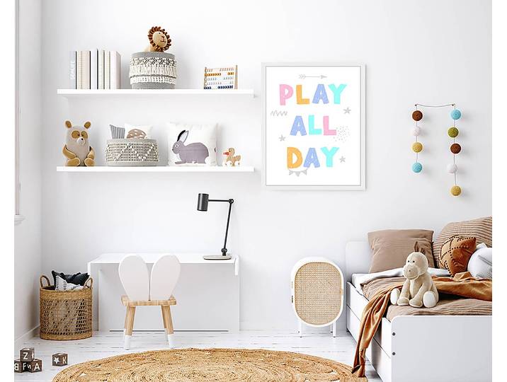 Tableau déco Play All Day 43 x 53cm Multicolore