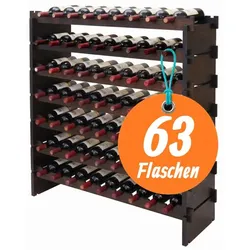 Relaxdays Stapelbar Weinregal Bambus Braun