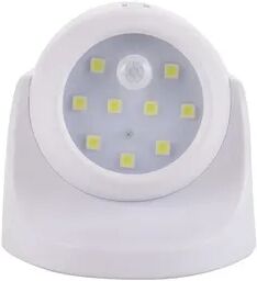 Silver Stone Store Wireless PIR Motion Sensor Light, Battery Operated LED Spotlight, Infrared Wall Lamp For Home Indoor Outdoor Use white