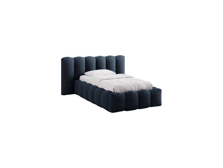 Design Einzel-Polsterbett „Lupine“ mit Ablagefach Bouclé Dunkelblau Chosen by Bloomingloft