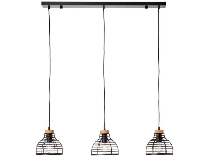 Brilliant Pendelleuchte Avia, Schwarz, Holz, Metall, 25x120x100 cm, CE, beliebig kürzbar, Lampen & Leuchten, Innenbeleuchtung, Hängeleuchten, Pendelleuchten