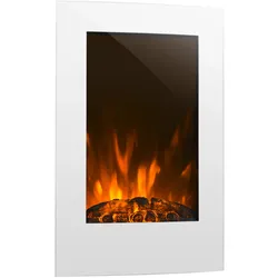 Lausanne Vertical Elektrischer Kamin 1000 oder 2000W Feuerillusion Weiß