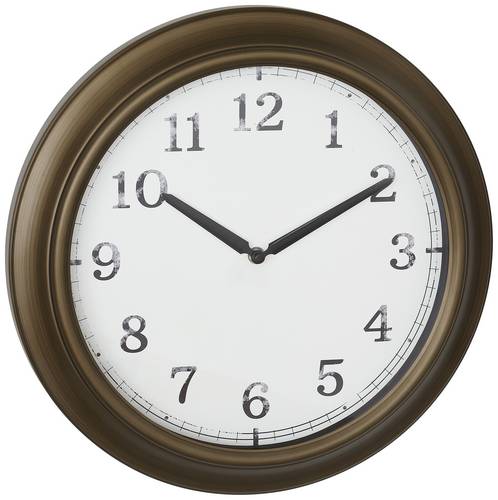 TFA Dostmann 60.3066.53 Quarz Outdooruhr 387 mm x 52 mm Messing spritzwassergeschützt, Großes Display