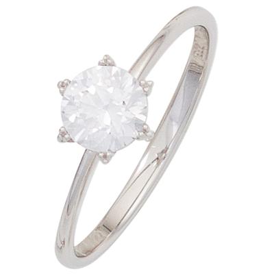 Goldring JOBO Gr. 58, weiß (weißgold 333), Fingerringe, Damen, 58, Weißgold 333, Goldring, 333 Weißgold mit Zirkonia