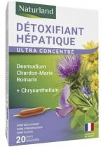 Complément Alimentaire Naturland Détoxifiant Hépatique en Ampoules Buvables - Boîte 20 ampoules de 10 ml