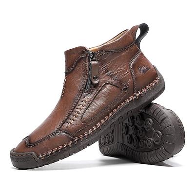 Hochwertige Herren-Wanderstiefel aus Kunstleder – strapazierfähige Schuhe mit Reißverschluss für Outdoor-Abenteuer und Freizeit.
