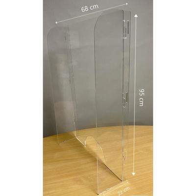 Exacompta 80058D 1x ExaScreen, Schutzscheibe oder Trennwand für den Verkaufstresen (zum Stellen), 95x68cm - Kristall