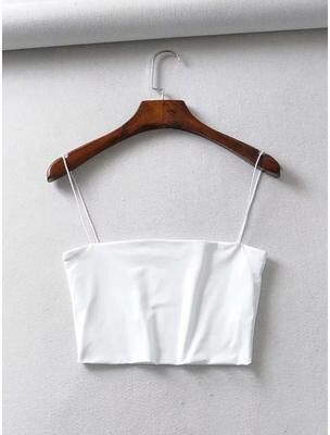 Retailers Go Sexy Elastic Cotton Camis, Summer Women's Crop Top, Sleeveless Short Tank Bar white m