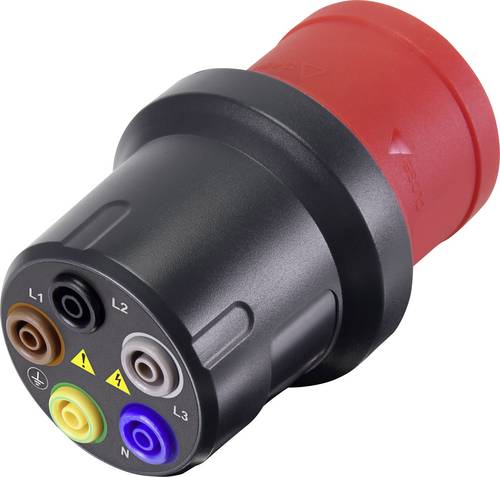 VOLTCRAFT VMA-3L 32 Messadapter CEE-Stecker 32A 5polig - Buchse 4mm Dunkelgrau, Rot