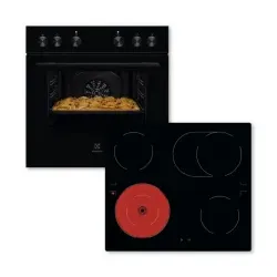 ELXH2K (KEHLH00BK + LRD6406IK) Herdset schwarz 7Heizarten Elektrokochfeld rahmenlos 60cm
