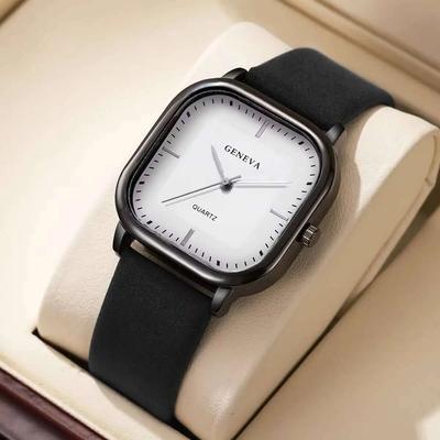Uplifted Goods Minimalist Mens Quartz Wristwatch black White