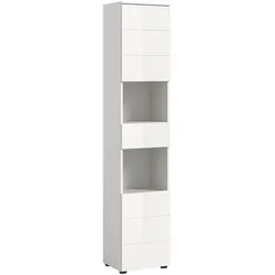 Ebuy24 Vira Hochschrank Bad 1 Schublade 2 Türen 2 Fächer weiß Hochglanz, weiß.