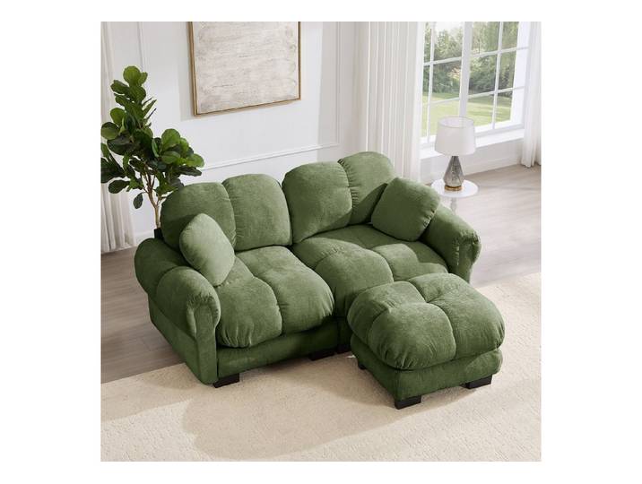 Odikalo 2-Sitzer Schlafsofa Polstersofa Ecksofa, Feines Steppdesign, eleganter Stil, Modulares sofa,Dicke Sitzkissen,Weich & Stützend,Ergonomisch geformte Rückenlehne,Einfach Aufzubauen