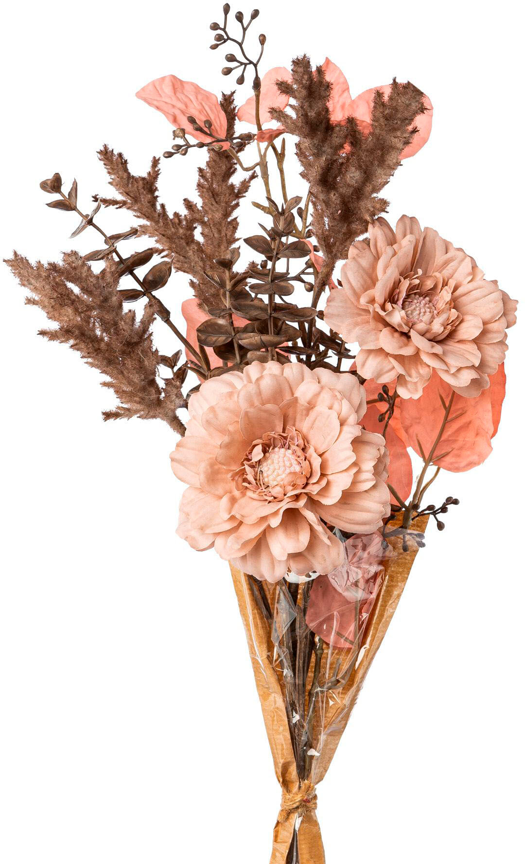 Kunstblumenstrauß CREATIV GREEN "Zinnien-Mix-Bund", rosa (altrosa), B:20cm H:58cm T:12cm, Polyester, Kunstpflanzen