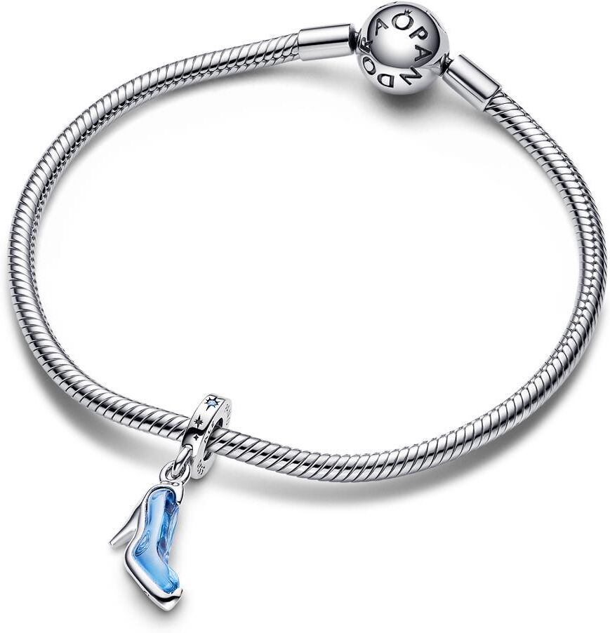 PANDORA Disney Cinderella Glasschuh Dangle Charm, 925er Silber silber