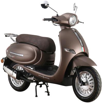 Motorroller ALPHA MOTORS "Cappucino", braun (mattbraun, braun), Motorroller, 45 km/h, B:71cm H:116cm L:192cm