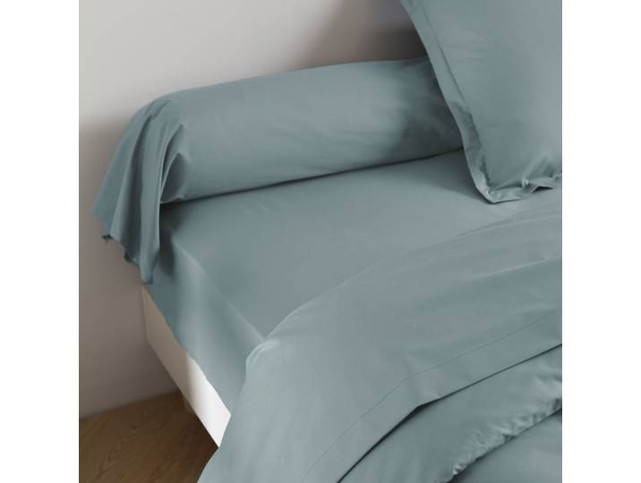 Taie de traversin coton percale Bleu 180 cm - SOMEO