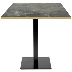 RestooTab - Tisch Milan 70x70cm Dekor metallisierter Stein Kanten messingfarben