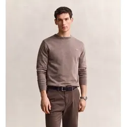 Gant für Herren. 8030761 Brauner Rundhalspullover (M), Lässig, Baumwolle