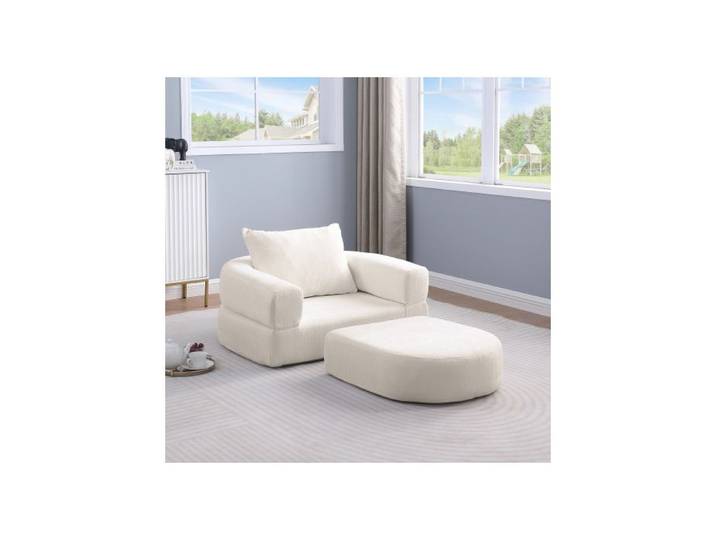Canapé Clic-clac - SOGEU - Banquette Clic-Clac - 1 place - Chenille beige - 101x90x21 cm