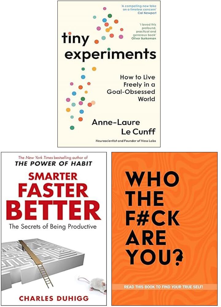 Various Publishers Tiny Experiments, Smarter Faster Better & Who The F*ck Are You? - 3 Book Self-Help Collection - Paperback - New