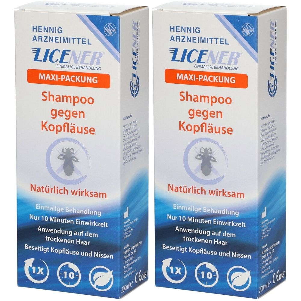 Licener Shampoo gegen Kopfläuse und Nissen x2 2x200 ml