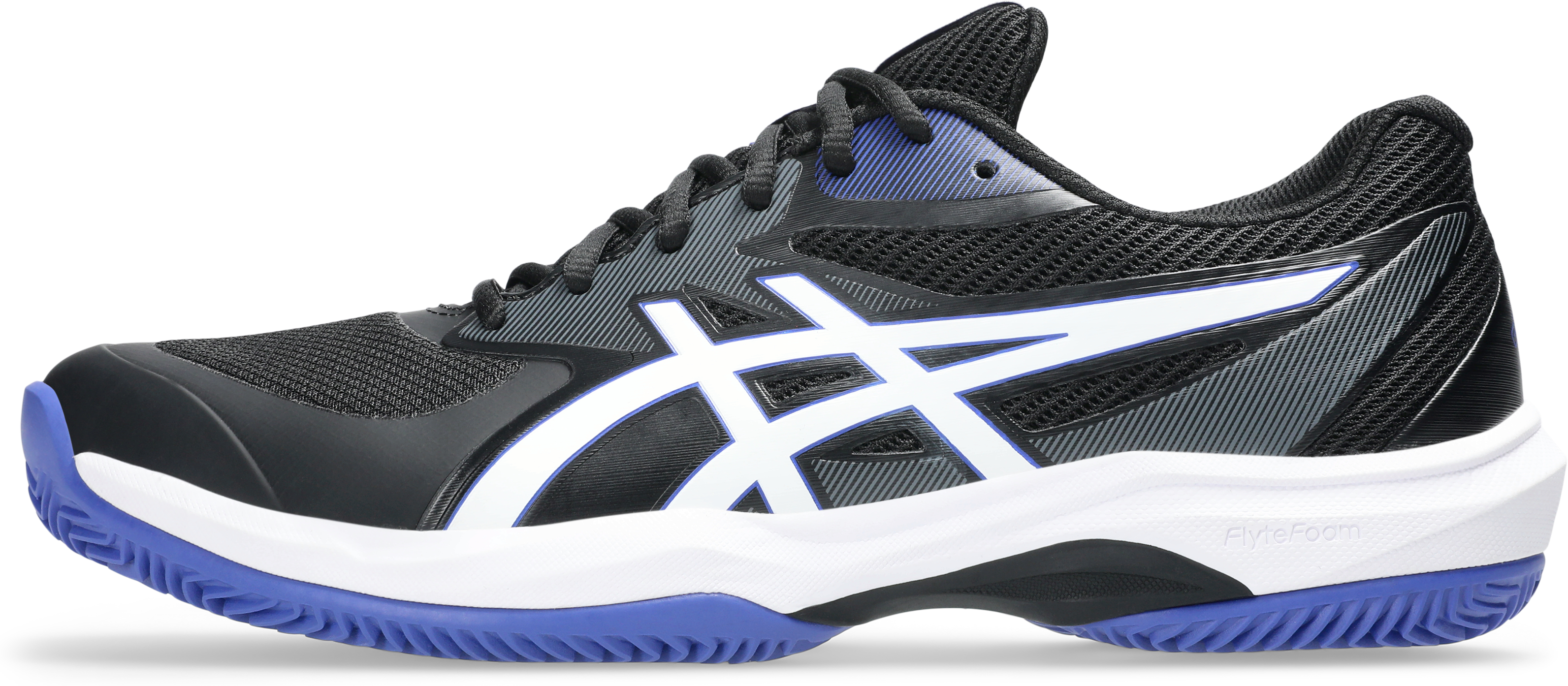 Tennisschuh ASICS "GAME FF CLAY", Herren, Gr. 44, schwarz-weiss (schwarz, weiß), Synthetik, Schuhe Tennisschuh, Sandplatzschuhe für Ascheplätze schwarz, weiß 44
