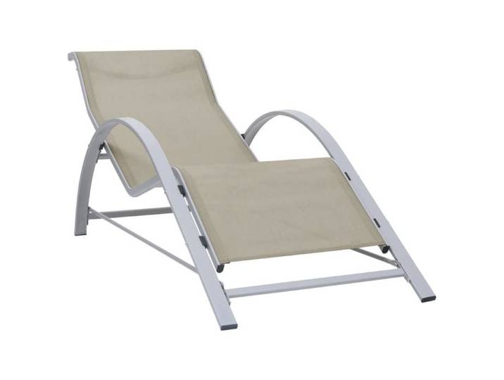 Chaise longue textilène et aluminium crème 310535