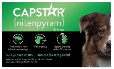 Capstar Large Dog 57 Mg 25.1-125 Lbs Green 12 Tablets