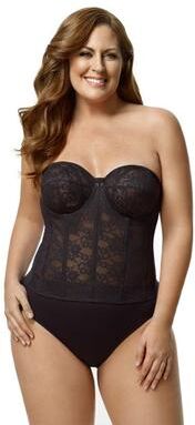 Plus Size Women's Make it Lace Strapless Longline 6621 by Elila in Black (Size 34 H)
