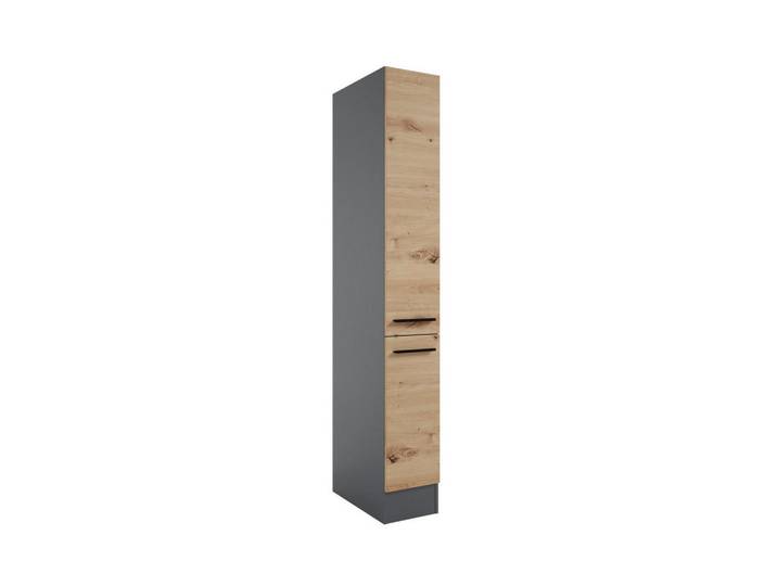 P & B Apothekerschrank, Anthrazit, Eiche Artisan, 2 Fächer, 30x211x57 cm, Küchen, Küchenmöbel, Küchenschränke, Apothekerschränke