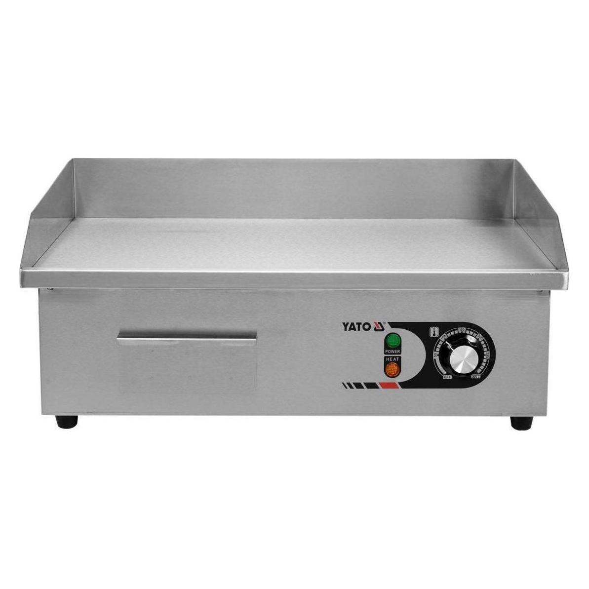 Yato Profi Gastro elektrische Grillplatte | 55x35 cm | glatt | 3000 Watt | Griddle Platte Bräter Gri (YG-04585)