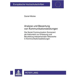 Analyse und Bewertung von Kommunikationsleistungen, Fachbücher von Daniel Mücke