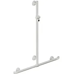 Hewi System 800 K Duschhandlauf 950.35.4109099 1100 x 962 mm, reinweiß, mit verschiebbarer Brausehalterstange