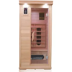 Dewello® Infrarotkabine WINDSOR 90x90cm, inkl. 4 Keramikstrahler, Bodenstrahler und Zubehör, 1 Person   Infrarotsauna