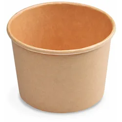 VEPATIM 50x Papierbecher Feinkostbecher Eisbecher rund braun 500 ml O 11,5 cm