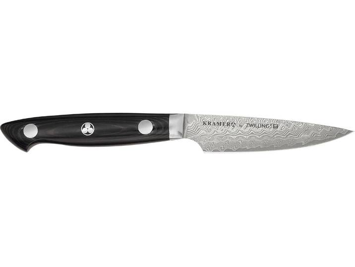 Spickmesser ZWILLING Kramer Stainless 9 cm , schwarz, Klingenlänge 9cm, Edelstahl, Stahl, Kochmesser, Spickmesser, Präzises Spick- und Garniermesser mit Damastmuster