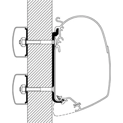 Thule Universal Markisenadapter für Omnistor 4900 / 5200 / 8000 Länge 4,5 Meter