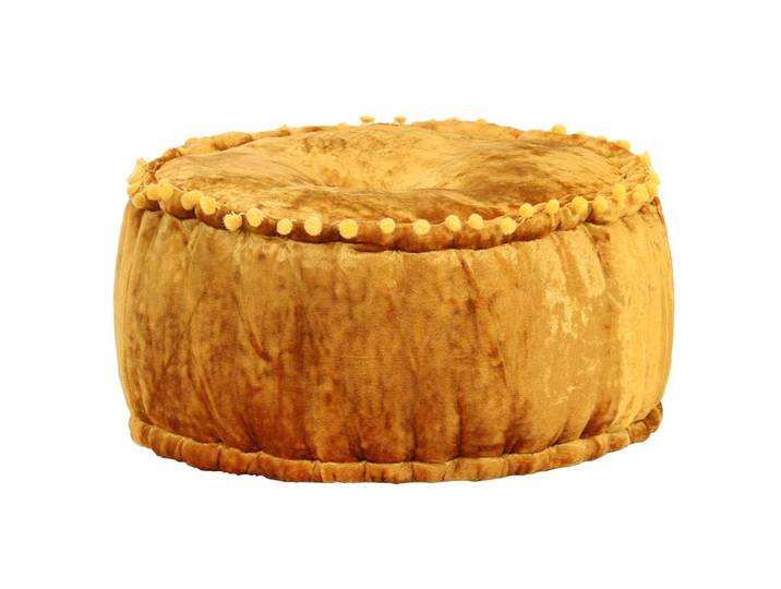 vidaXL Pouf Rund Samt 40x20 cm Senfgelb