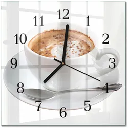 WANDUHR aus Glas 30x30 cm - Kaffee