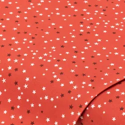 Baumwollstoff-Digitaldruck Sterne "Dana", rot-color