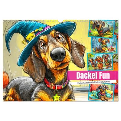 Dackel Fun. Zauberhafte Hunde Cartoons fürs Herz (Wandkalender 2026 DIN A3 quer), CALVENDO Monatskalender