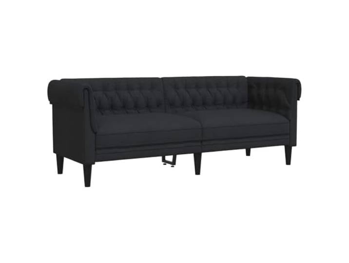 vidaXL Chesterfield-Sofa 3-Sitzer Schwarz Stoff
