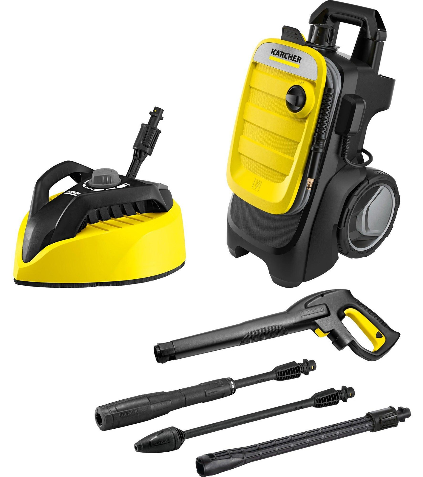 Kärcher Hogedrukreiniger K 7 Compact Home geel/zwart met oppervlaktereiniger T 450