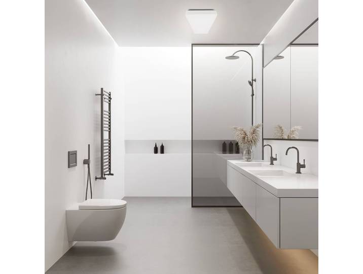 MEGAMAN Deckenleuchte Bruno, weiß / opal, für Badezimmer, Kunststoff, Modern
