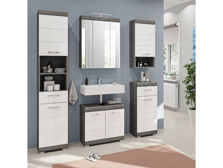 Hängeschrank Scout 37cm Holz/Beige/Rauchsilber
