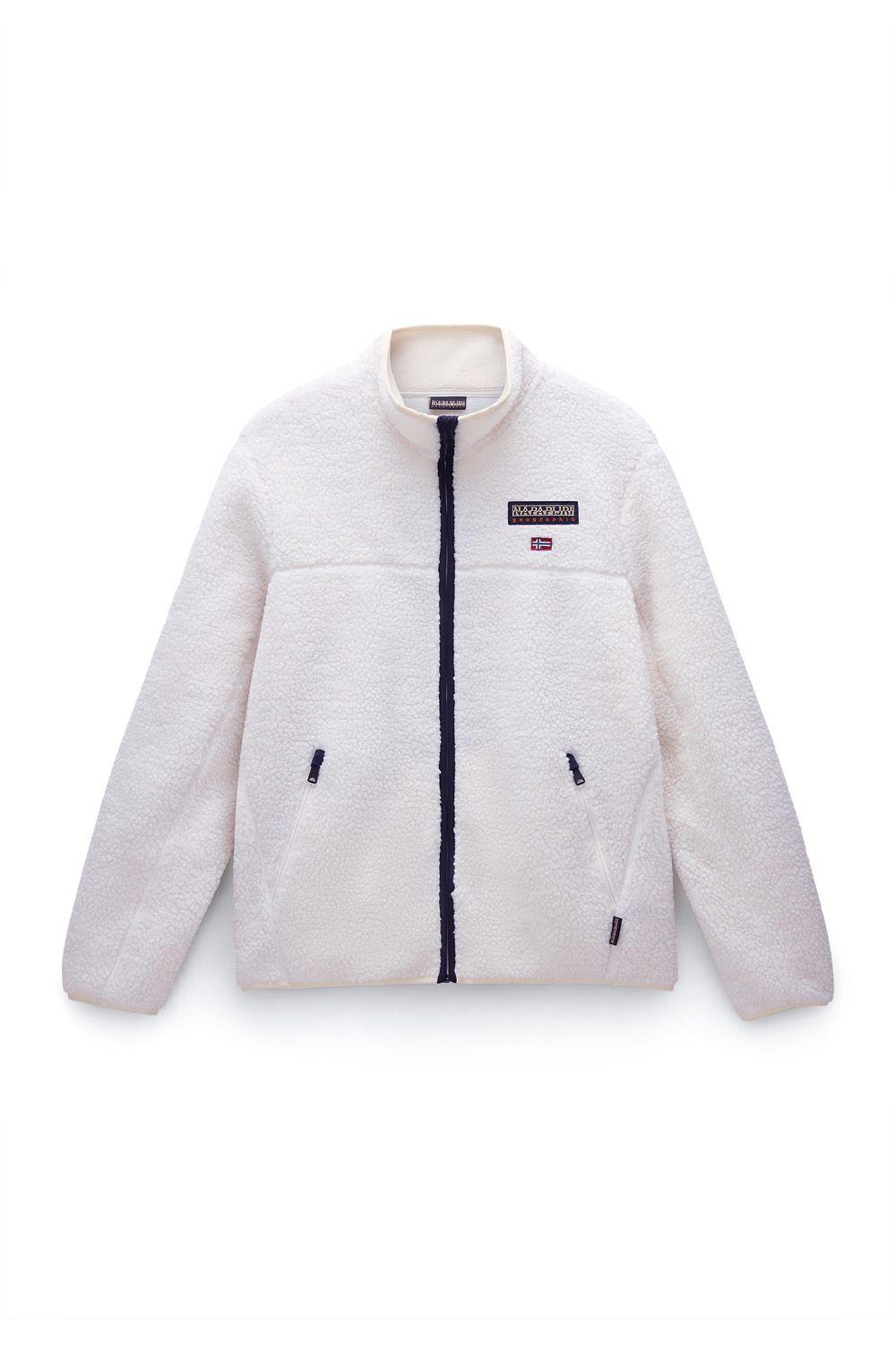 Tynik Sherpa Vollzip Fleece Weißer Reiher